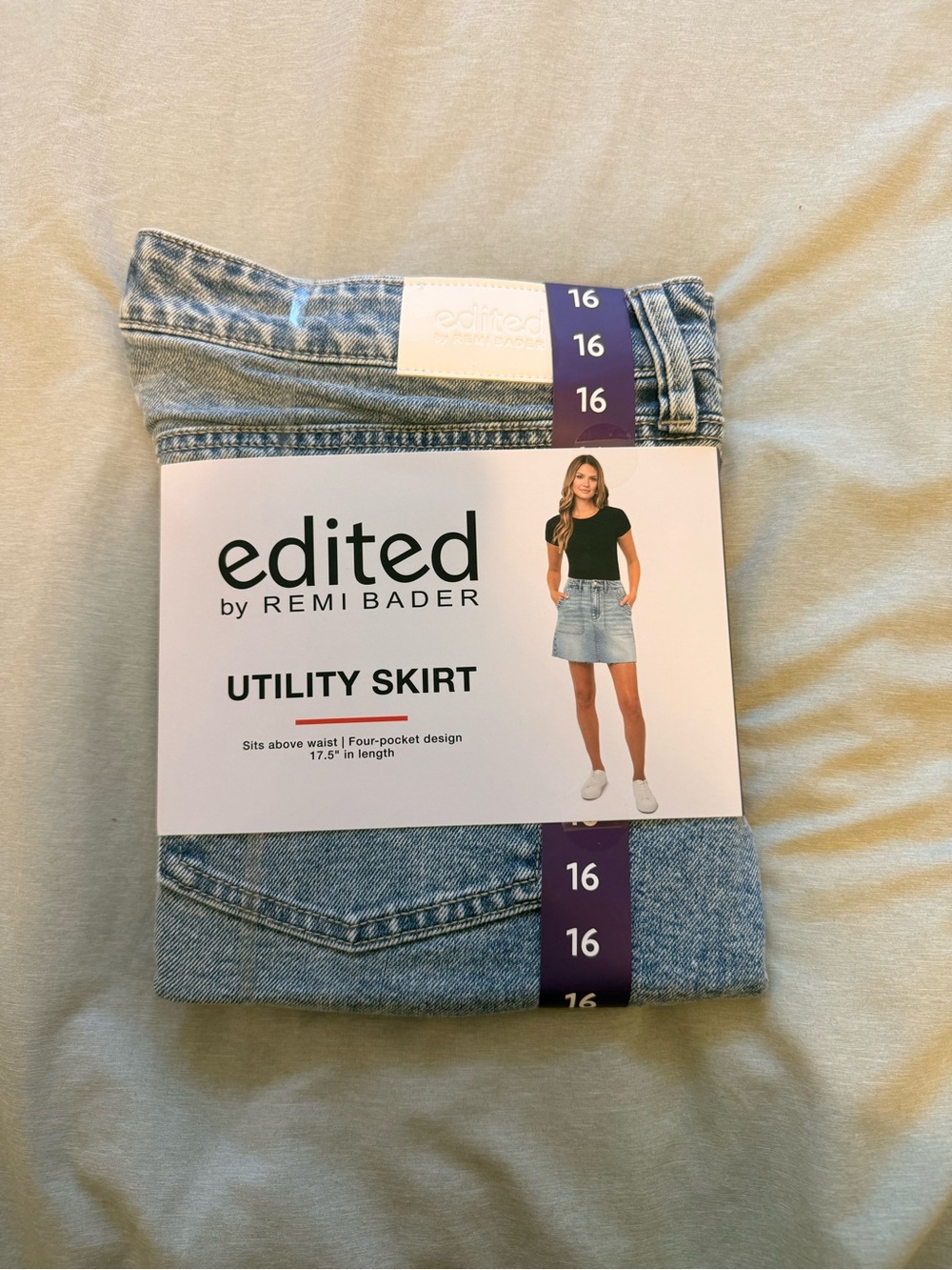 Edited by Remi Bader Light Blue Denim Utility Midi Skirt - Size 16